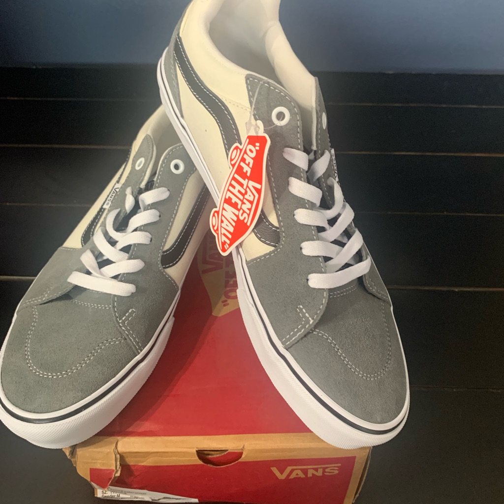 Vans Gray And Cream Sneakers With Classic Style